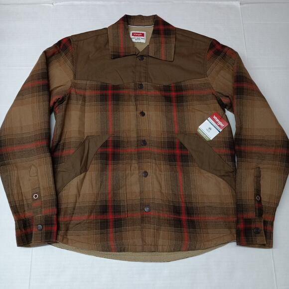 Wrangler Big Men's Heavyweight Shacket Jacket Men's S Brown - Picture 1 of 10